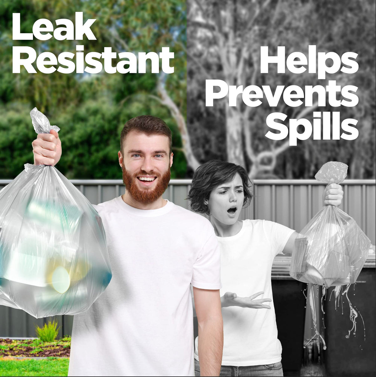 42 Gallon Clear Trash Bags 50 Count 3 Mil C222