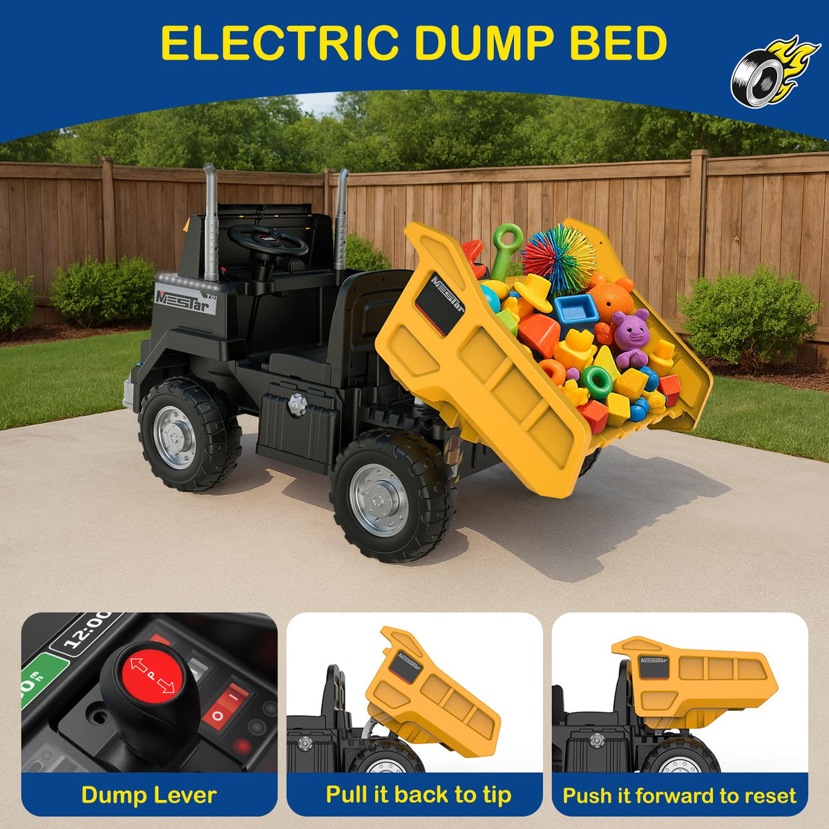 24V 4WD Ride On Dump Truck with 400W Motors J817043