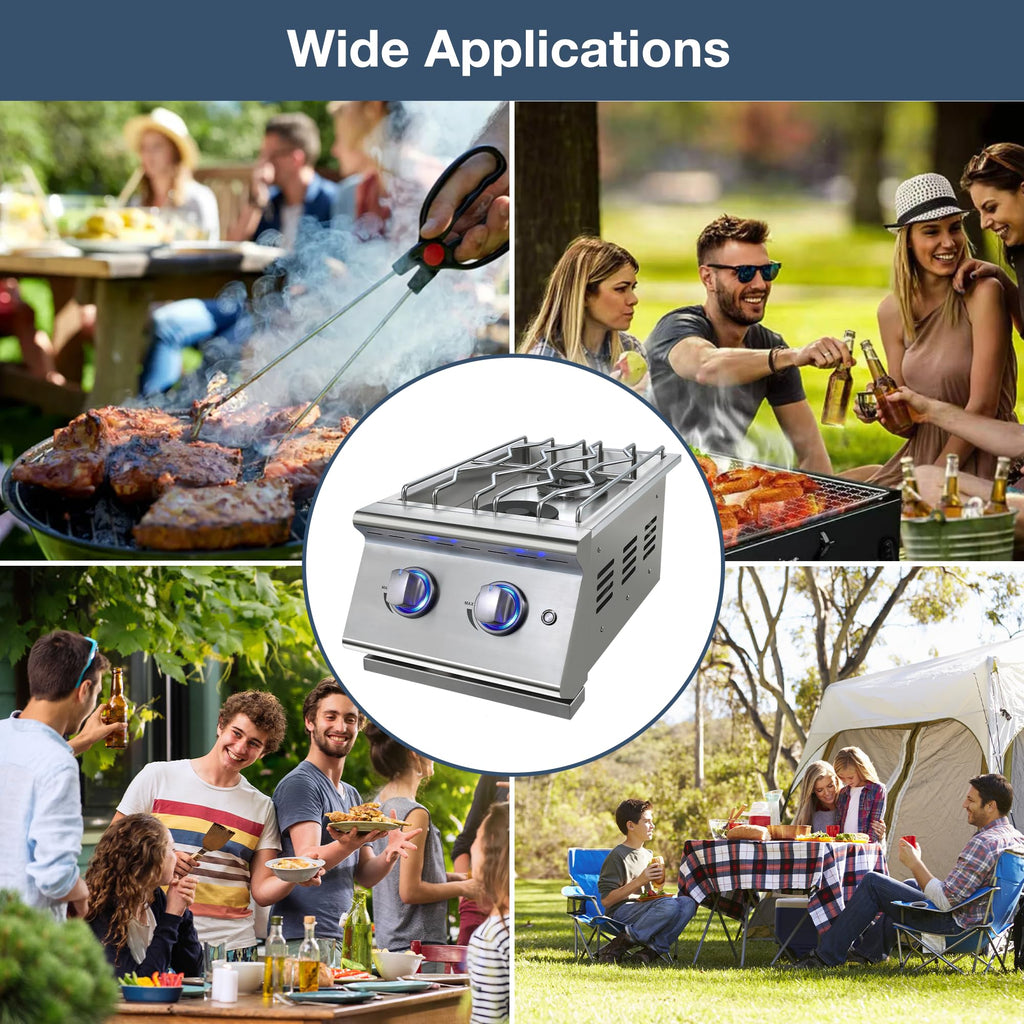 Double Grilling Side Burners 304 Stainless Steel 2 * 15,000BTU B887468
