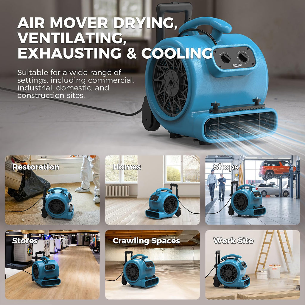 3 Speed Air Mover Carpet Drying Fan X310
