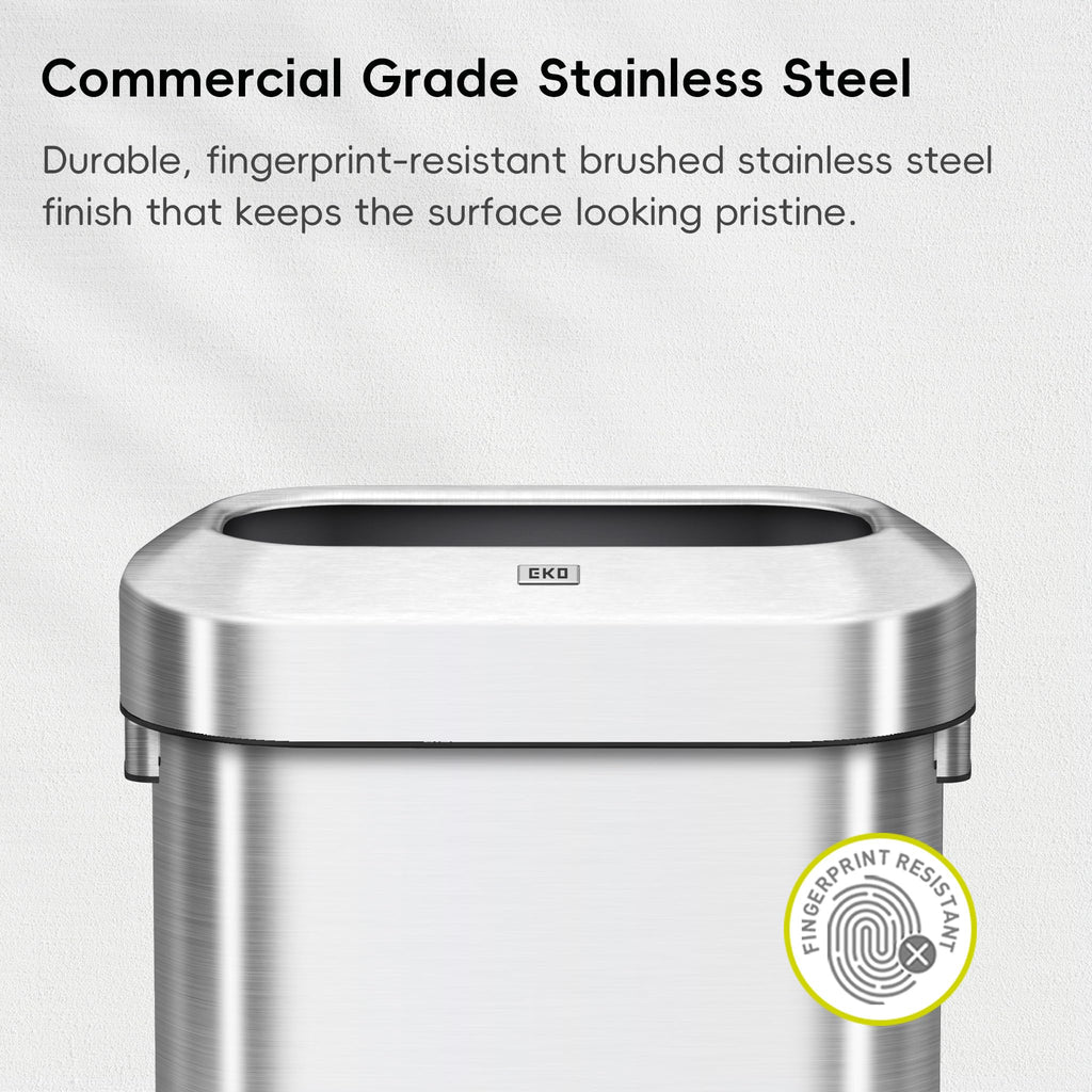 24 Gallon 90 Liter Open Top Stainless Steel Slim Trash Can R5560
