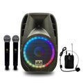 15" 2000W Portable PA Speaker System with Wireless Microphones Y562