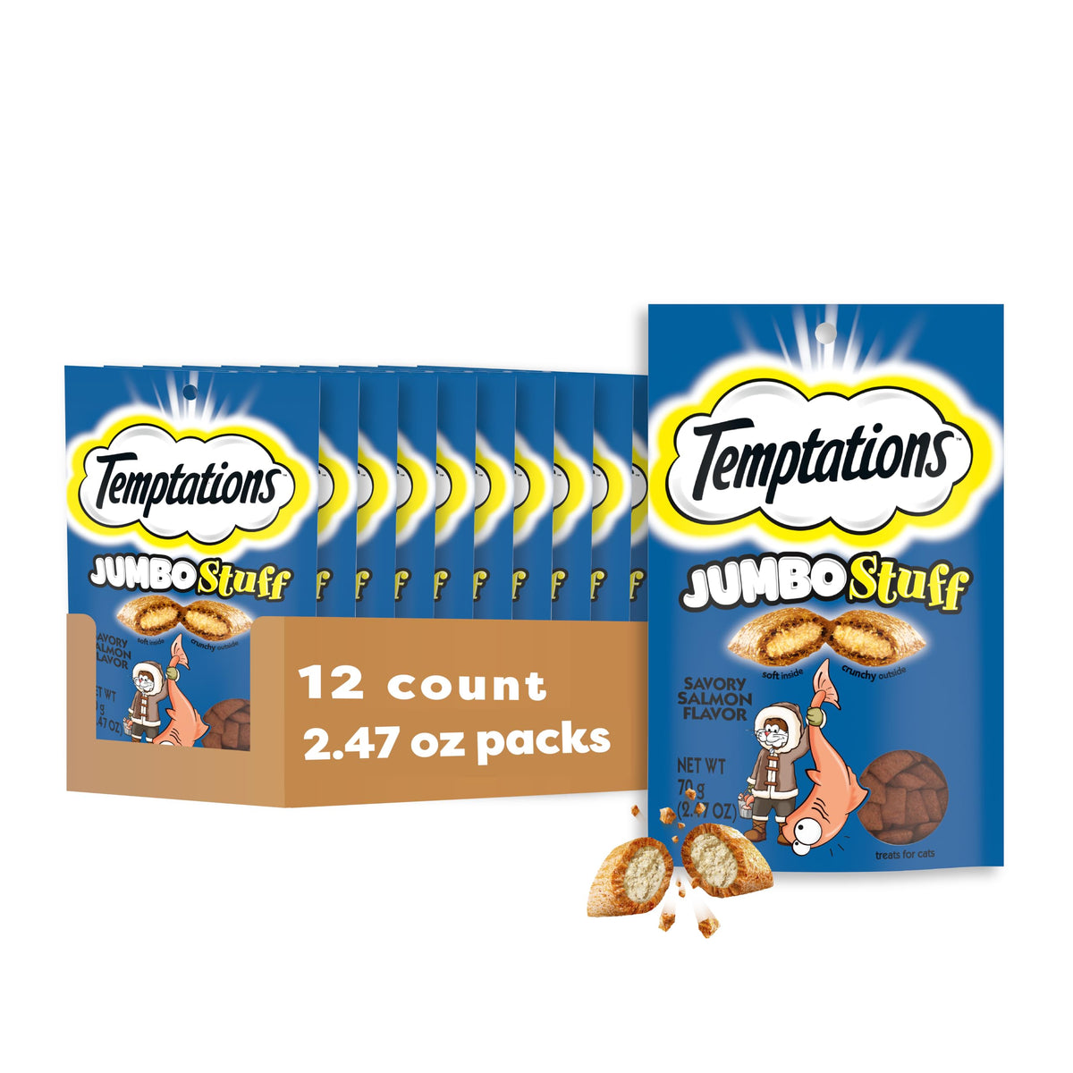 Salmon Crunchy & Soft Cat Treats 2.5 oz 12 Pack G935845