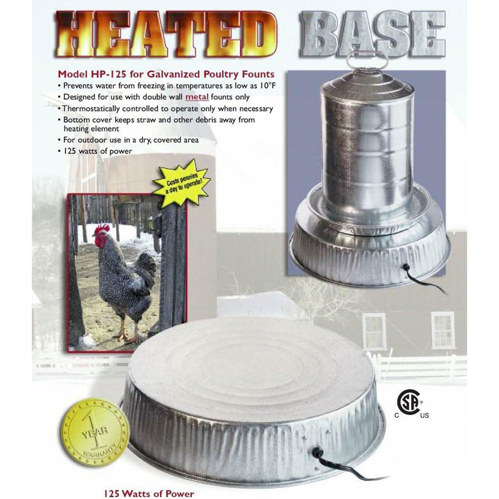 Heated Base for Metal Poultry Founts L3840