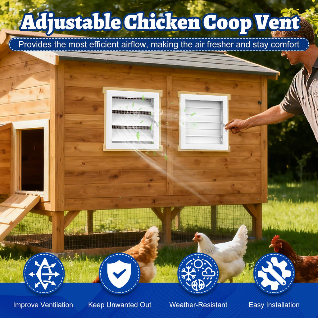 Adjustable Aluminum Alloy Gable Vent with Mesh Screen E9653