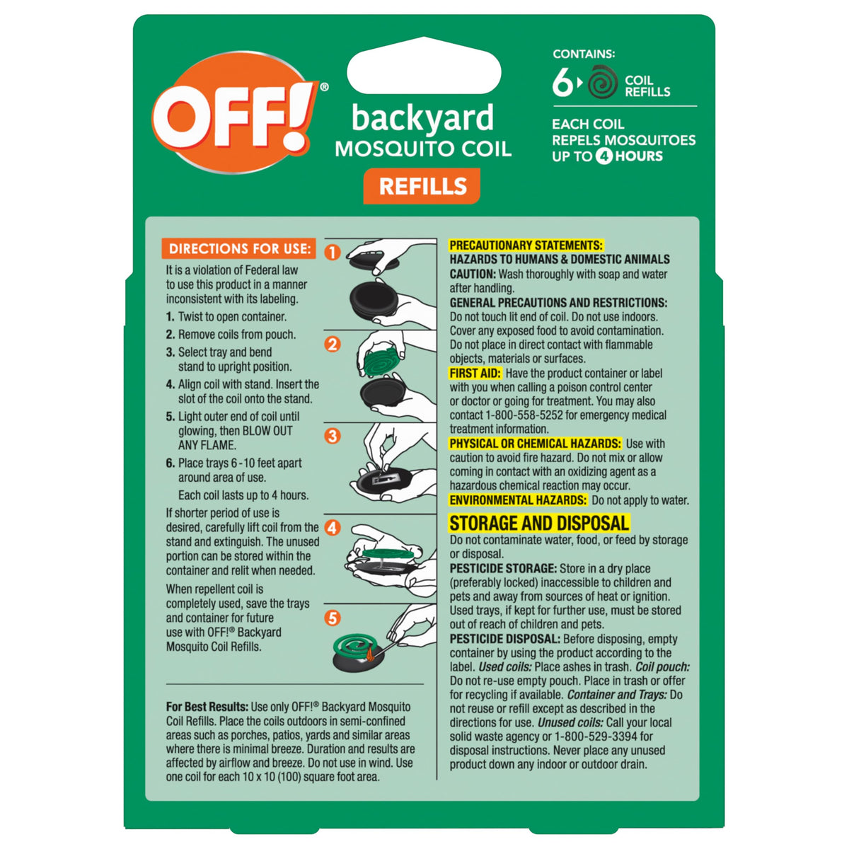 Mosquito Coil Refills 6 Count Pack of 2 A91055