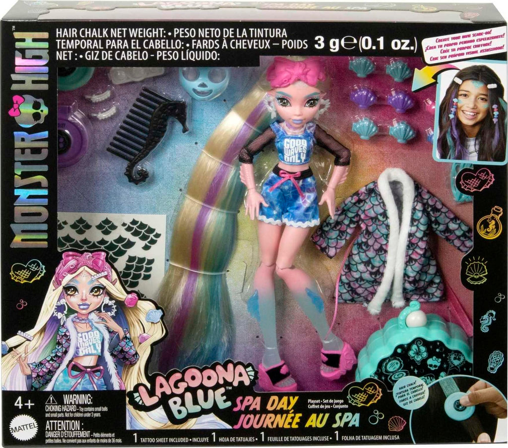 Monster High Doll with Hairstyling Clips, Hair Chalk & Tattoos C726569