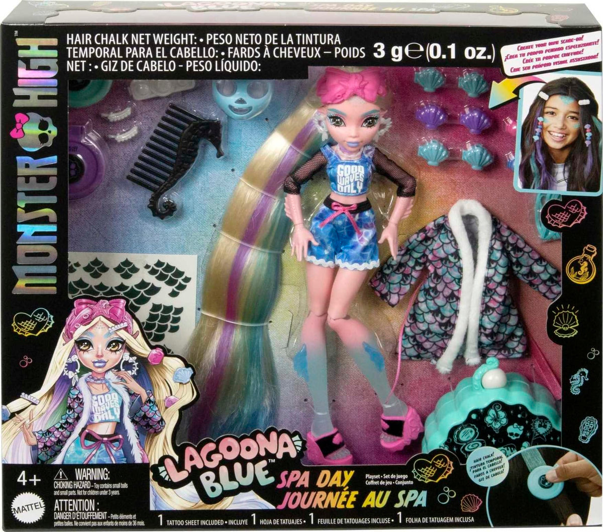 Monster High Doll with Hairstyling Clips, Hair Chalk & Tattoos C726569