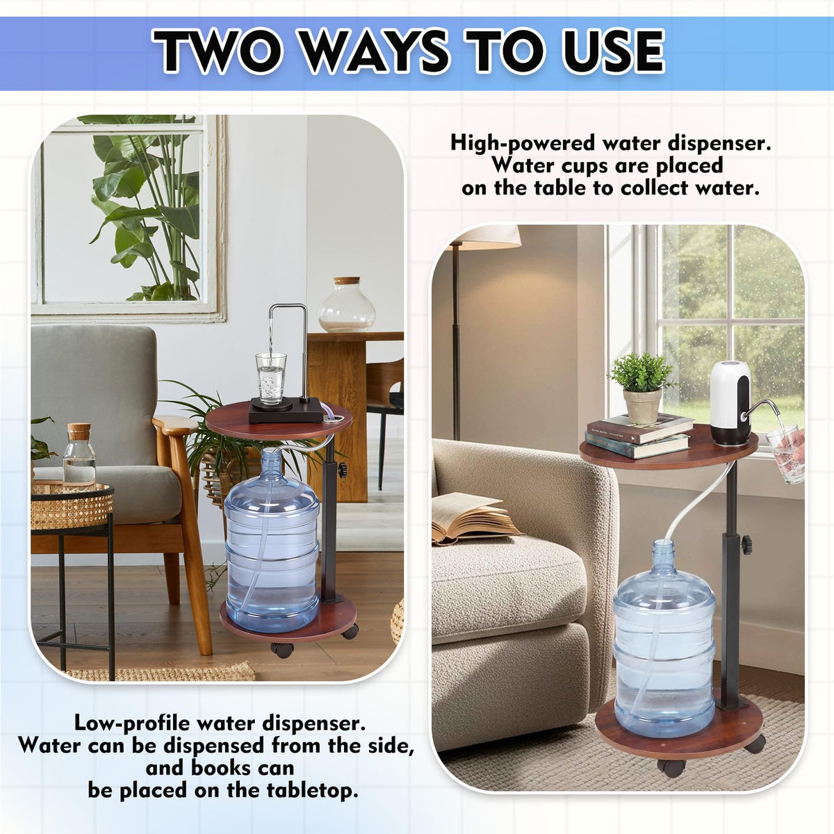 5 Gallon Water Dispenser Pump Caddy Holder with Wheels P236