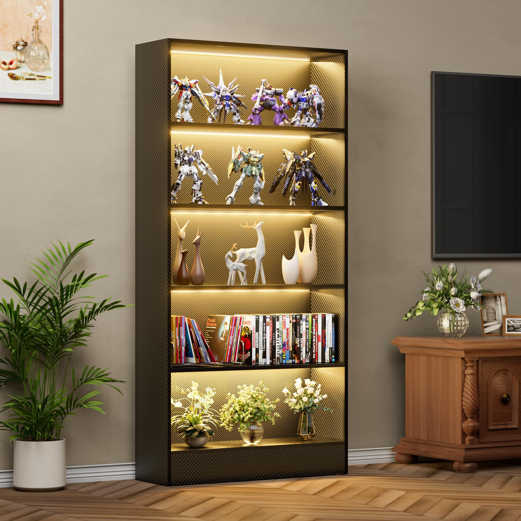 Black 5-Tier Wooden Bookshelf O368