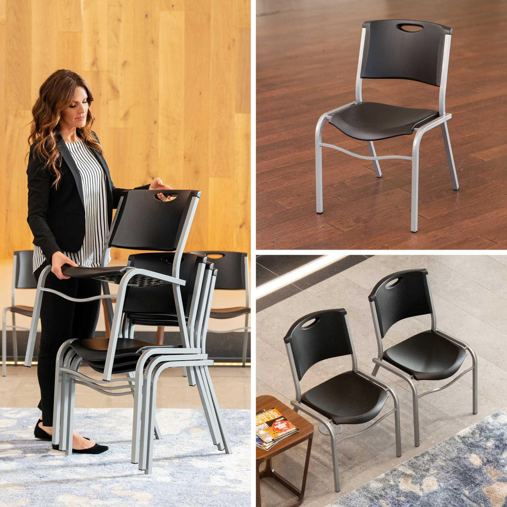 Black Stacking Chair 4 Pack V84237