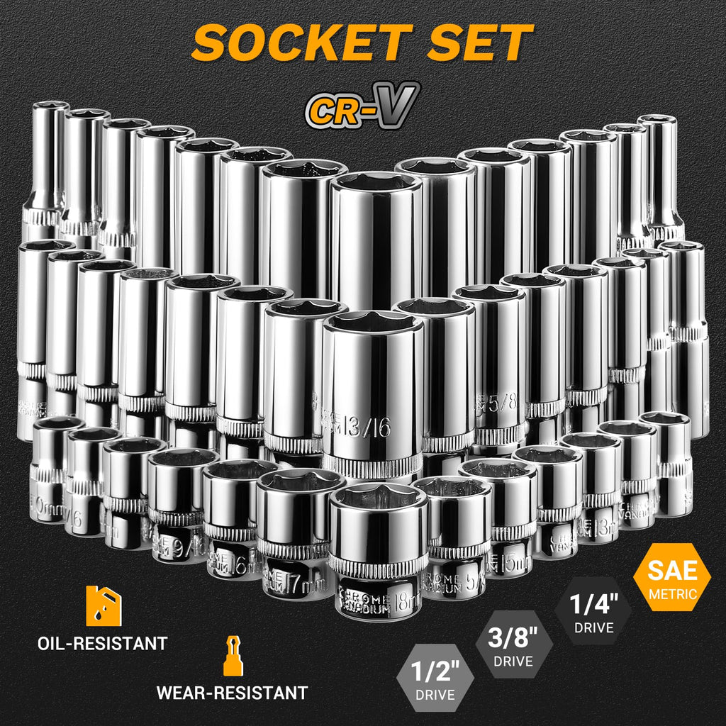 226 Pcs Mechanic Tool Set with Storage Tool Box T7829