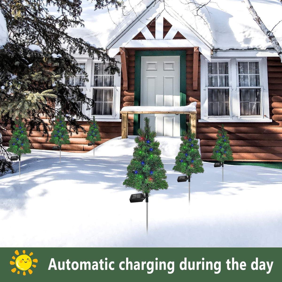 Solar Christmas Tree Garden Stake Lights Outdoor Waterproof X900180