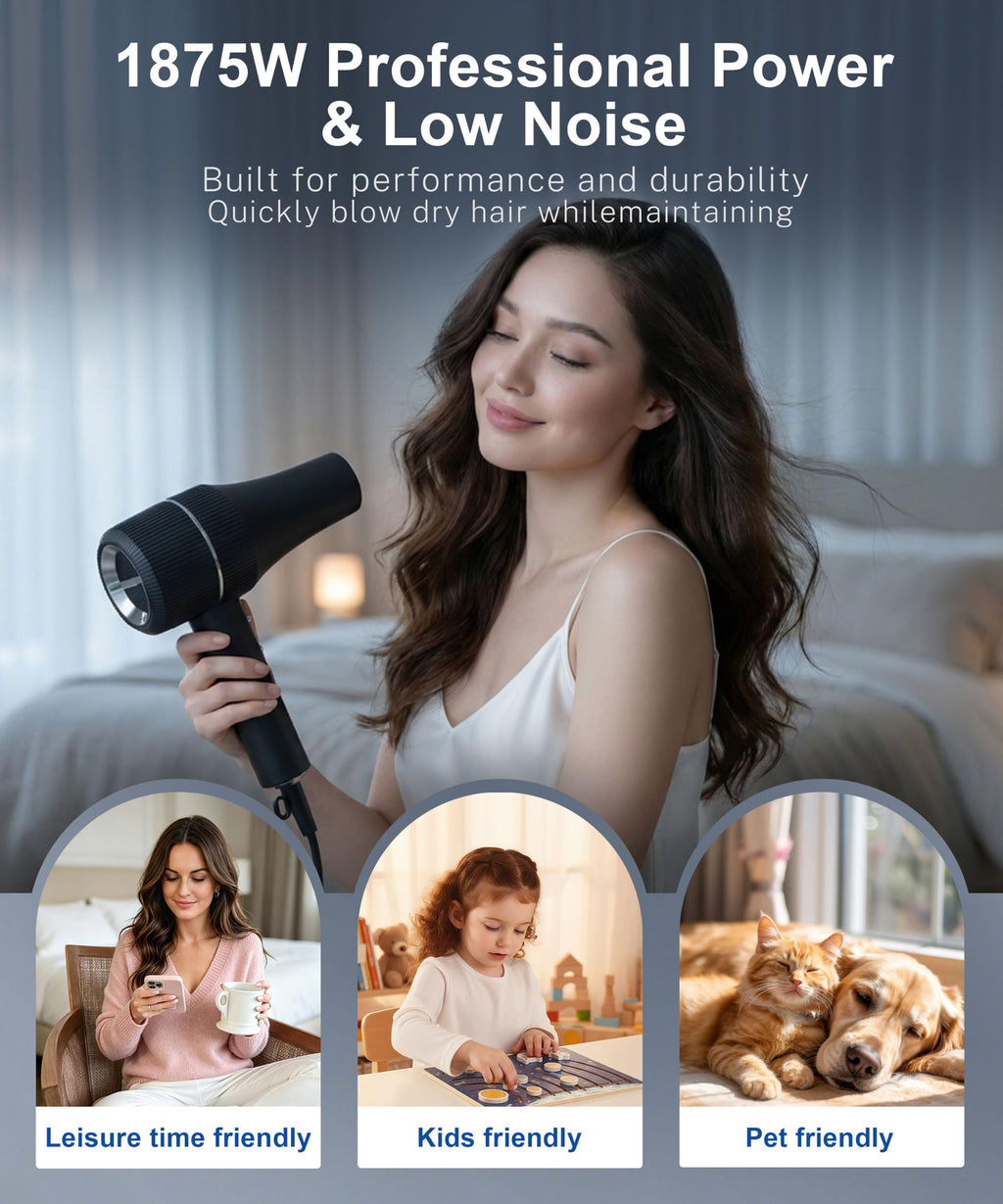 High-Speed Ionic Hair Dryer with Diffuser 1875W M582063