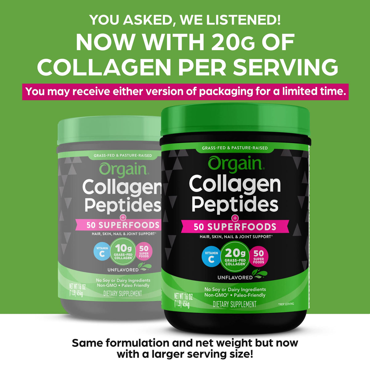 Hydrolyzed Collagen Powder with Organic Superfoods B2786