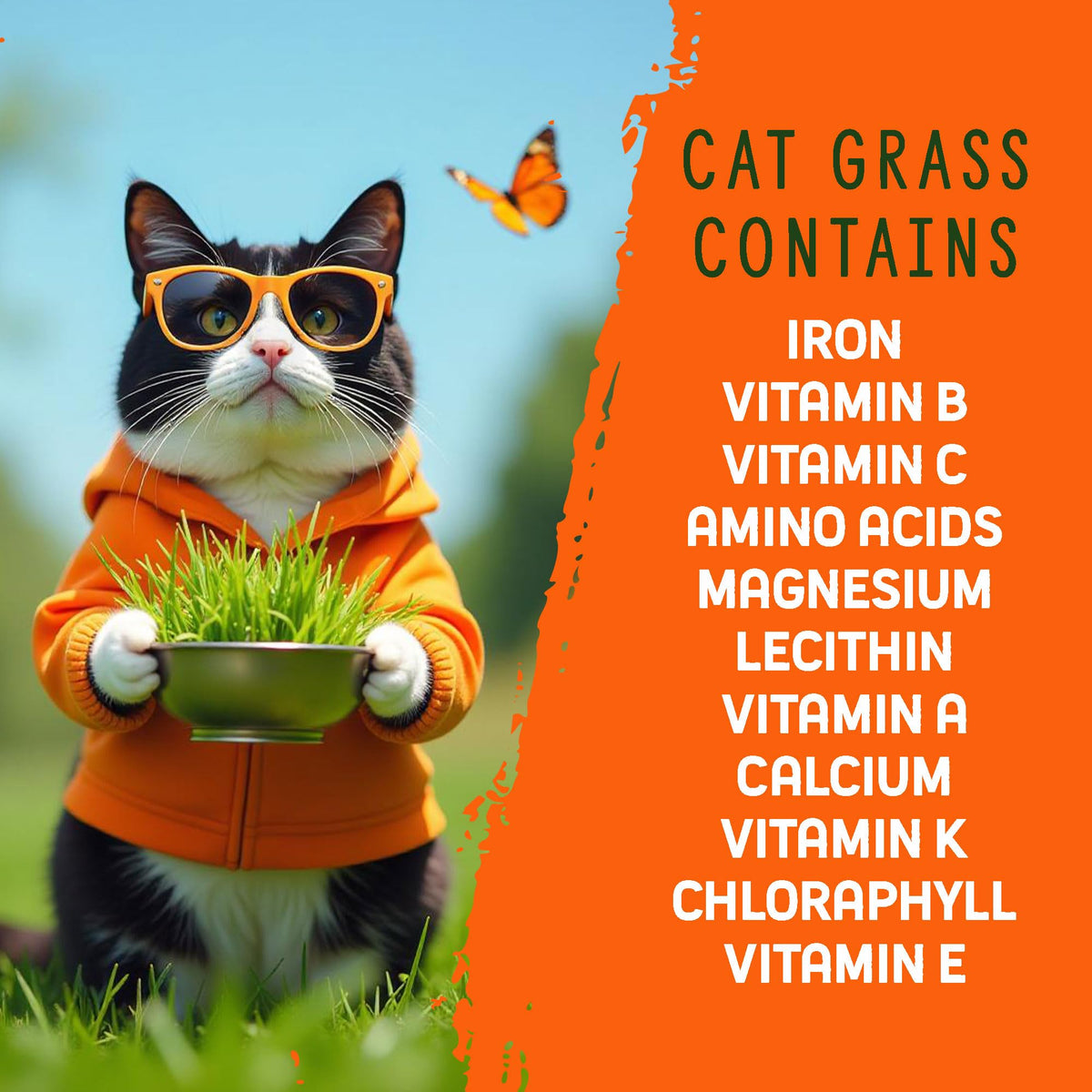 Organic Cat Grass Grow Kit 4 Pack Non GMO Heirloom Seeds J31236