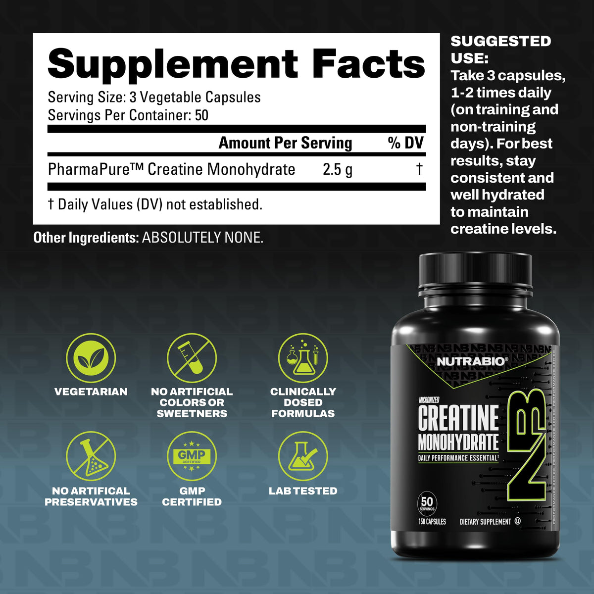 Micronized Creatine Monohydrate Capsules D96446