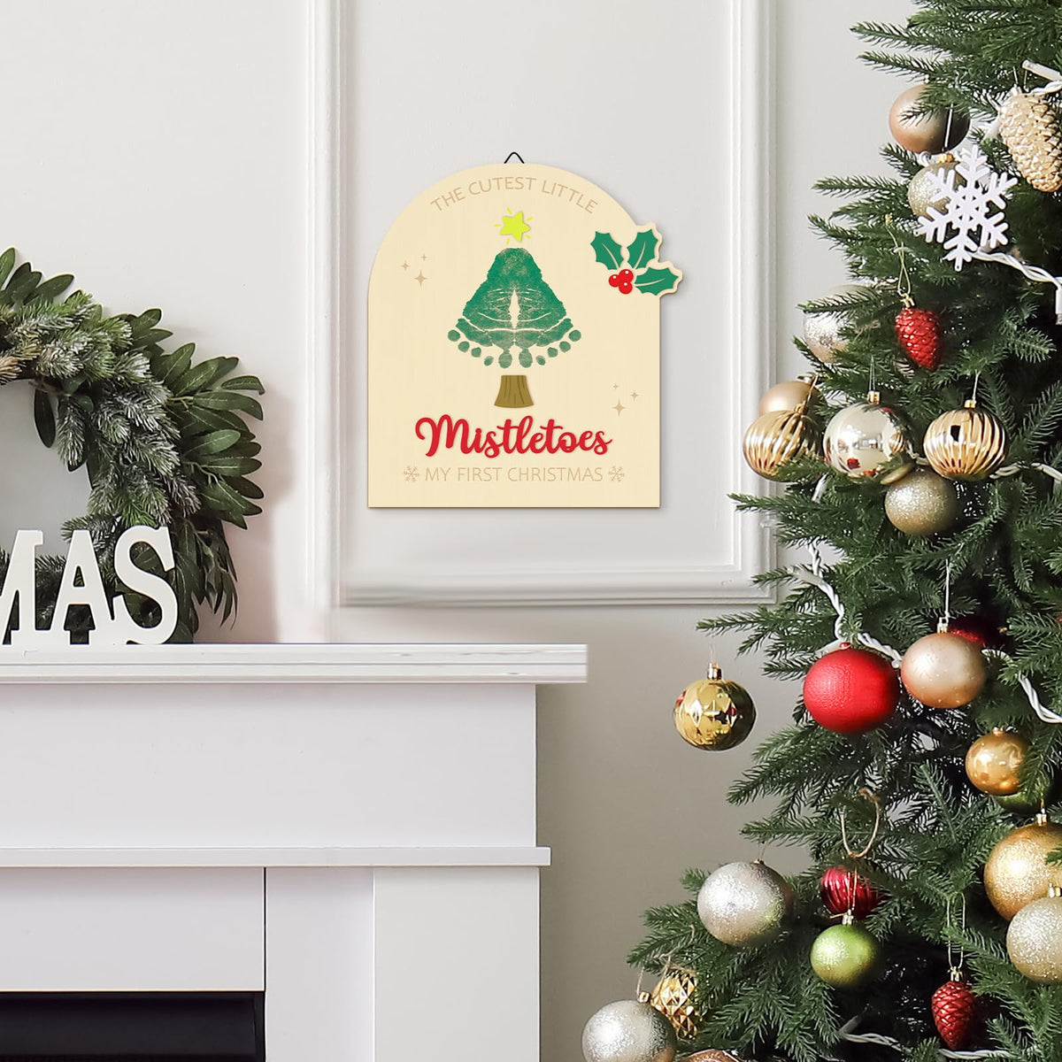 Baby's First Christmas DIY Footprint Art Card E522609