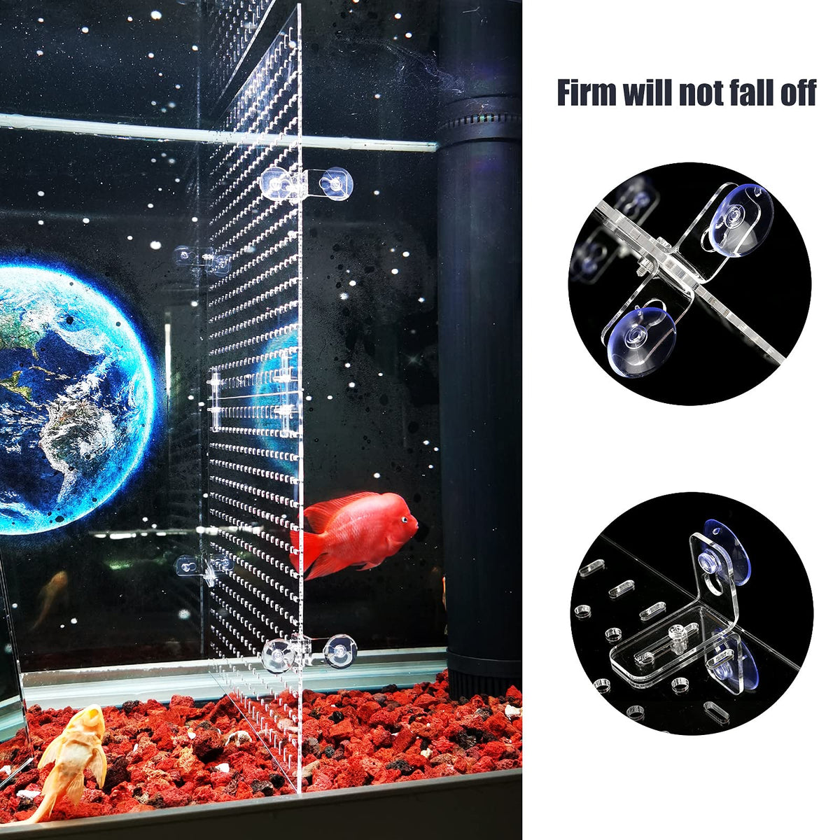 Clear Aquarium Divider with Suction Cups S9970