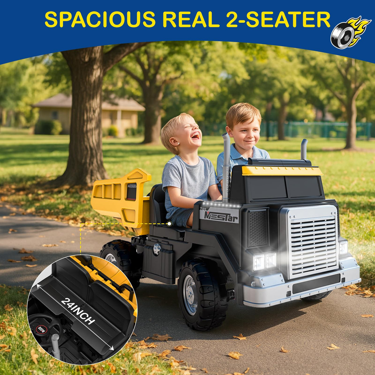 24V 4WD Ride On Dump Truck with 400W Motors J817043
