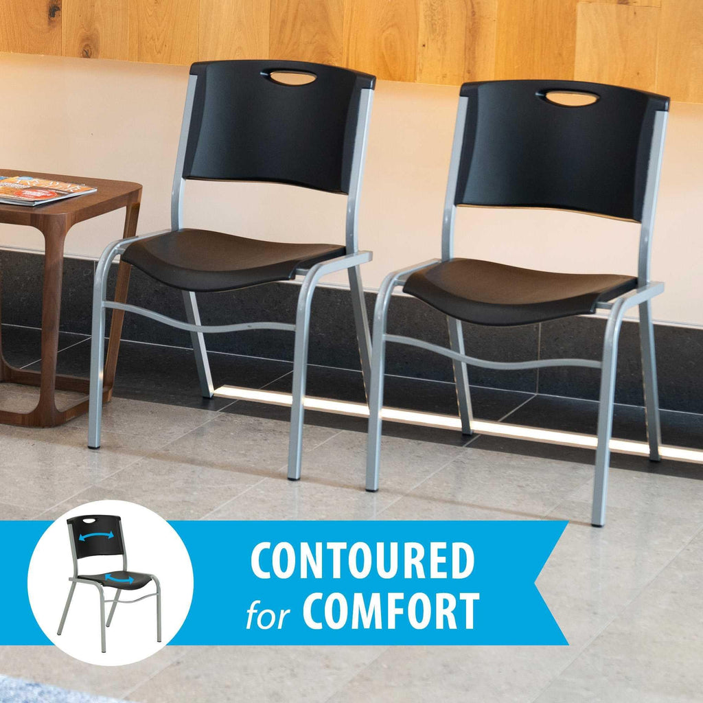 Black Stacking Chair 4 Pack V84237