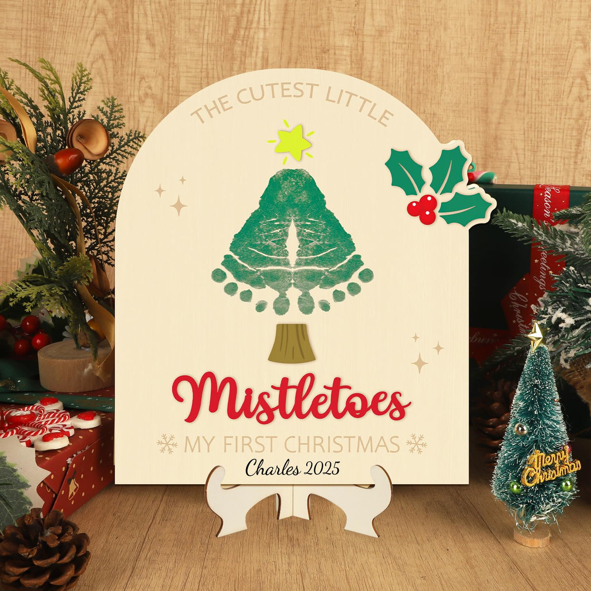 Baby's First Christmas DIY Footprint Art Card E522609