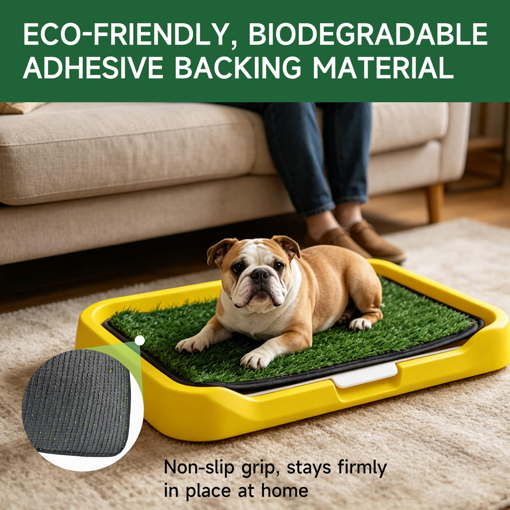 2 Pack 18"x14" Artificial Dog Grass Potty Pad with Tray G1386