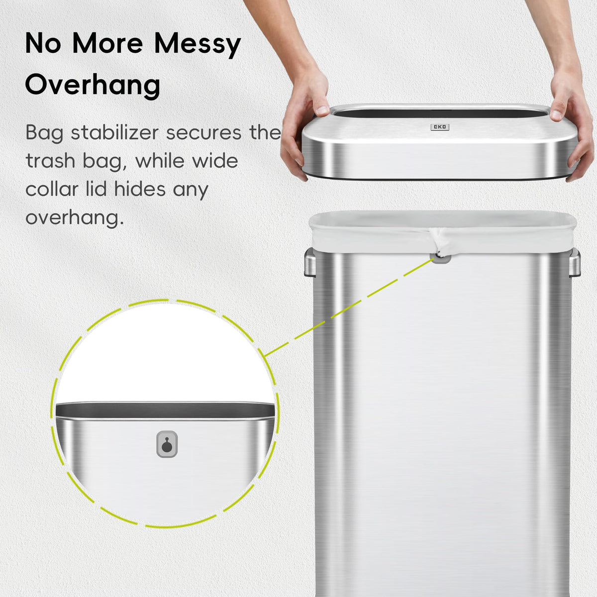 24 Gallon 90 Liter Open Top Stainless Steel Slim Trash Can R5560