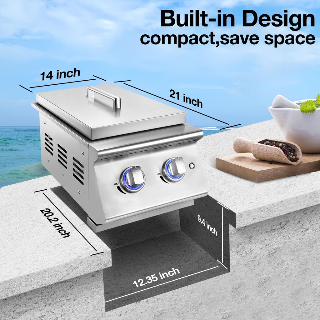 Double Grilling Side Burners 304 Stainless Steel 2 * 15,000BTU B887468