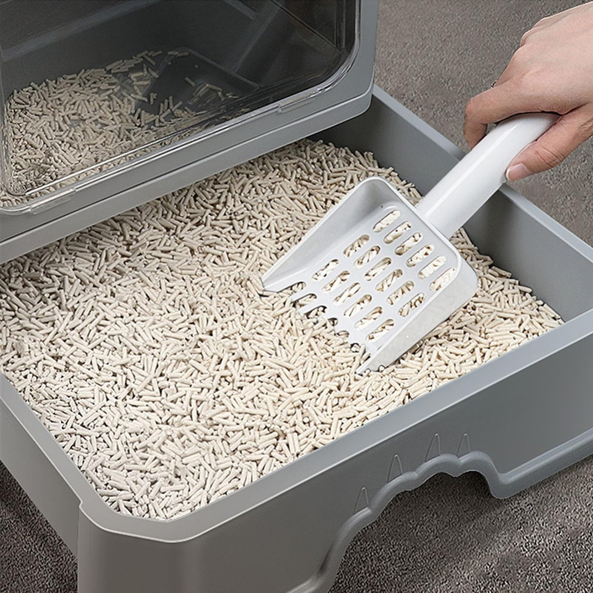 Foldable Enclosed Cat Litter Box with Lid K575029