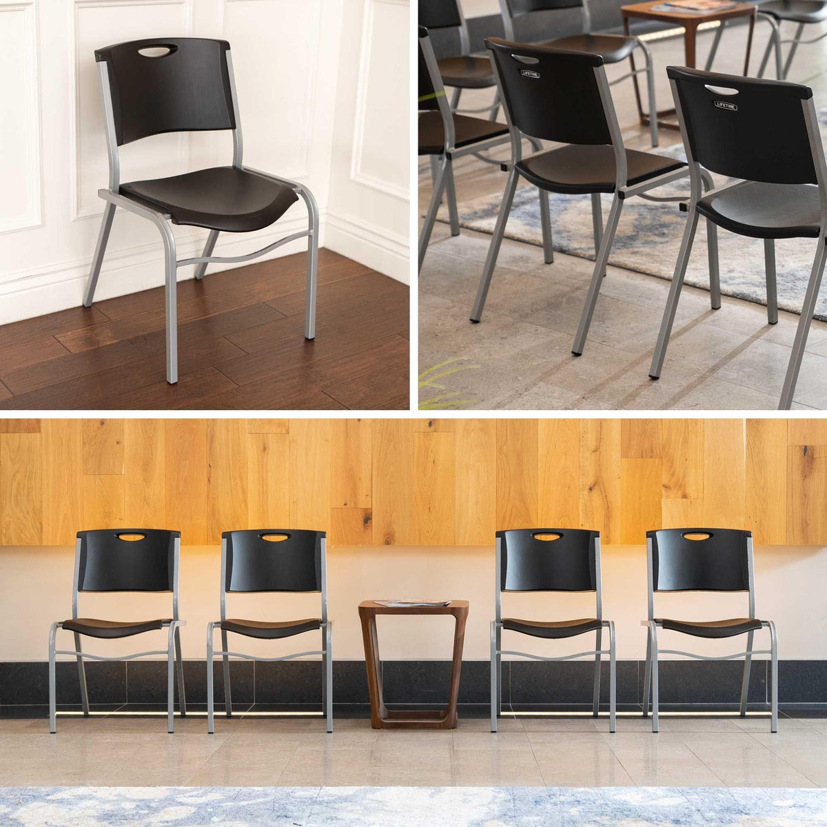 Black Stacking Chair 4 Pack V84237