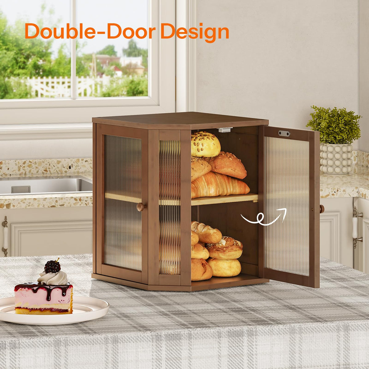 Bamboo 2-Tier Bread Box V13287