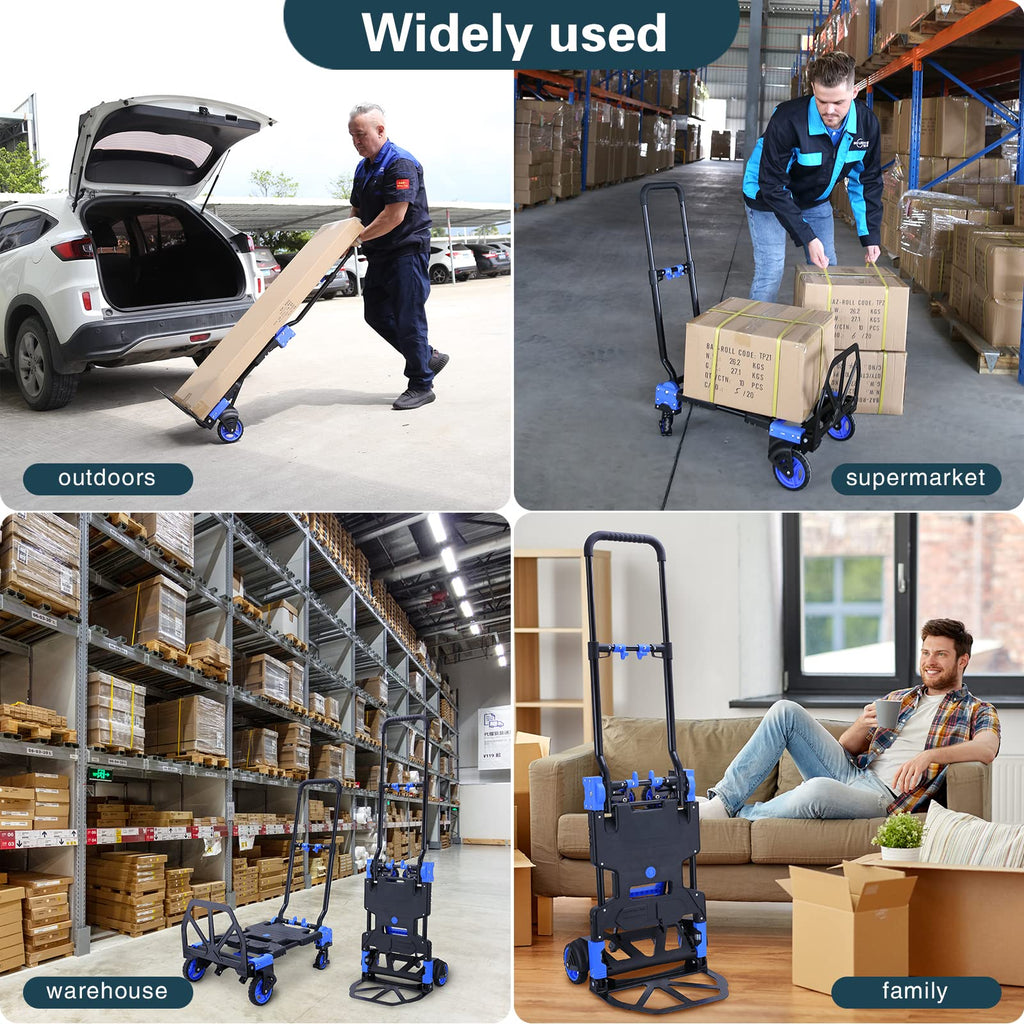 2-in-1 Foldable Hand Truck Dolly 330LB Capacity I154957