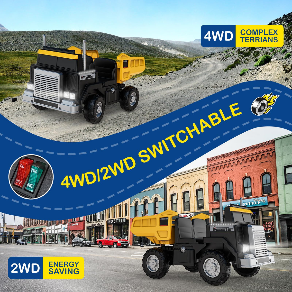 24V 4WD Ride On Dump Truck with 400W Motors J817043