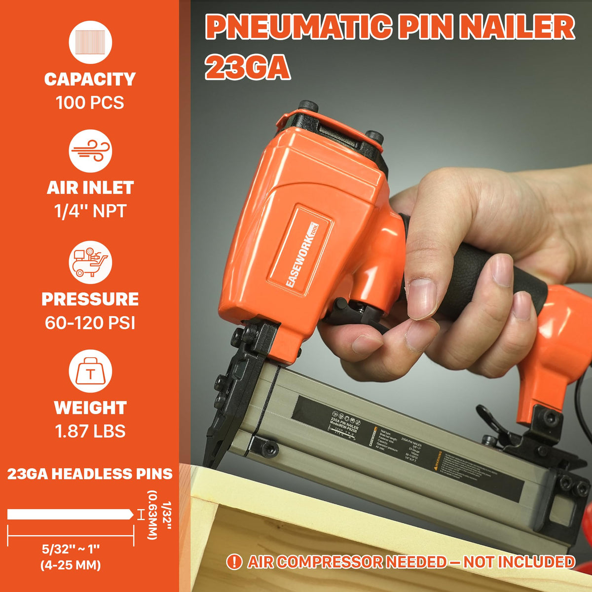 23 Gauge Pneumatic Pin Nailer Z414546