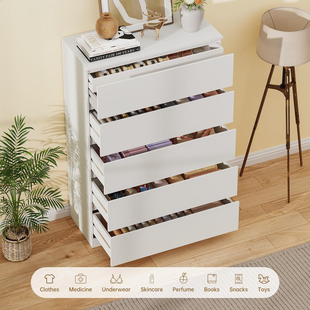 White 5 Drawer Dresser Z20683