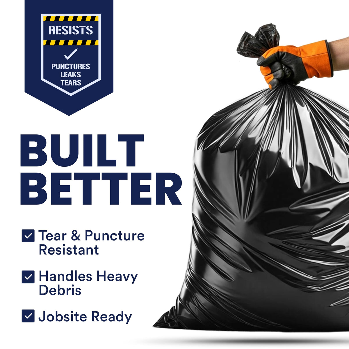 42 Gallon Black Heavy Duty Trash Bags 25 Count K720181