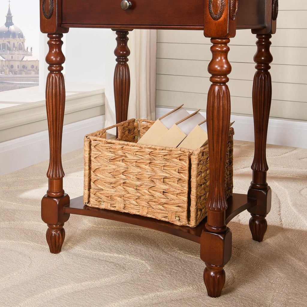 Side Table with Drawer and Storage Shelf O2157