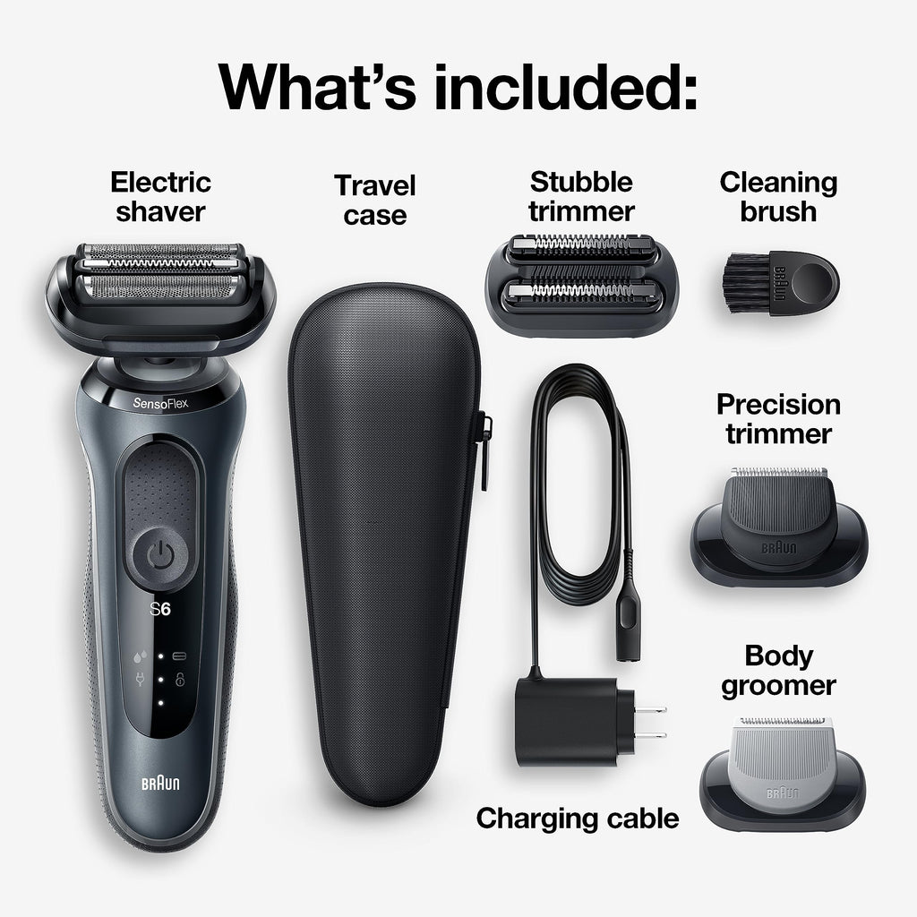 Electric Razor Wet & Dry Rechargeable Cordless Foil Shaver Black Y36624