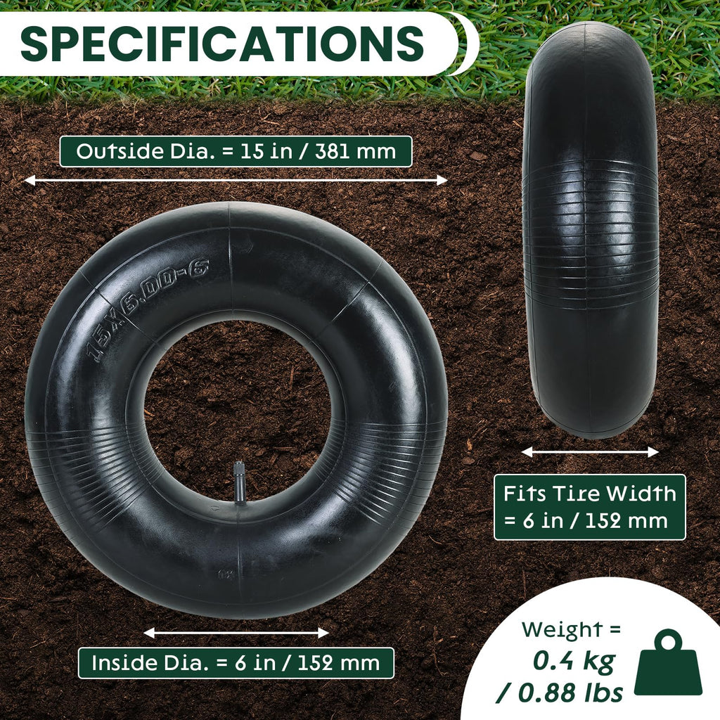 2 Pack 15 x 6.00-6" Inner Tubes with TR-13 Valve Stem V75863