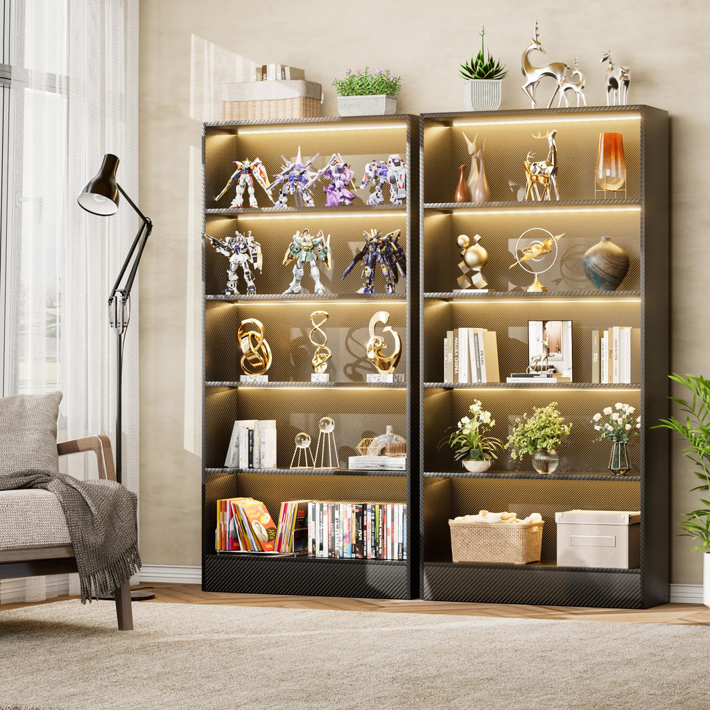 Black 5-Tier Wooden Bookshelf O368