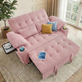 Pink Corduroy Full Size Sleeper Sofa Bed G17563