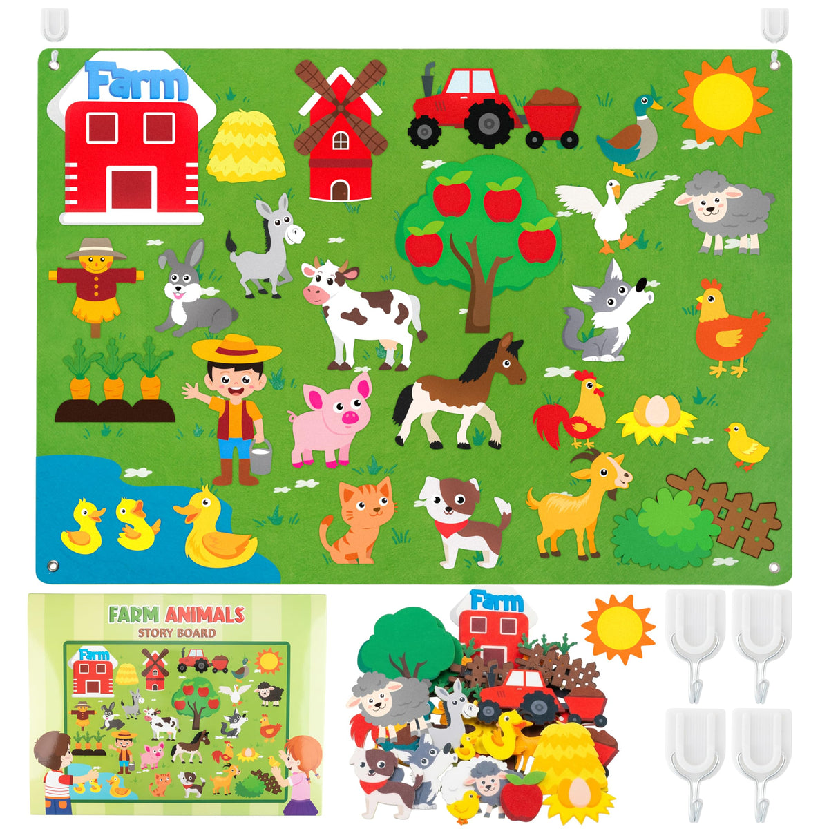 Farm Animals Felt Board Set 38Pcs U2000
