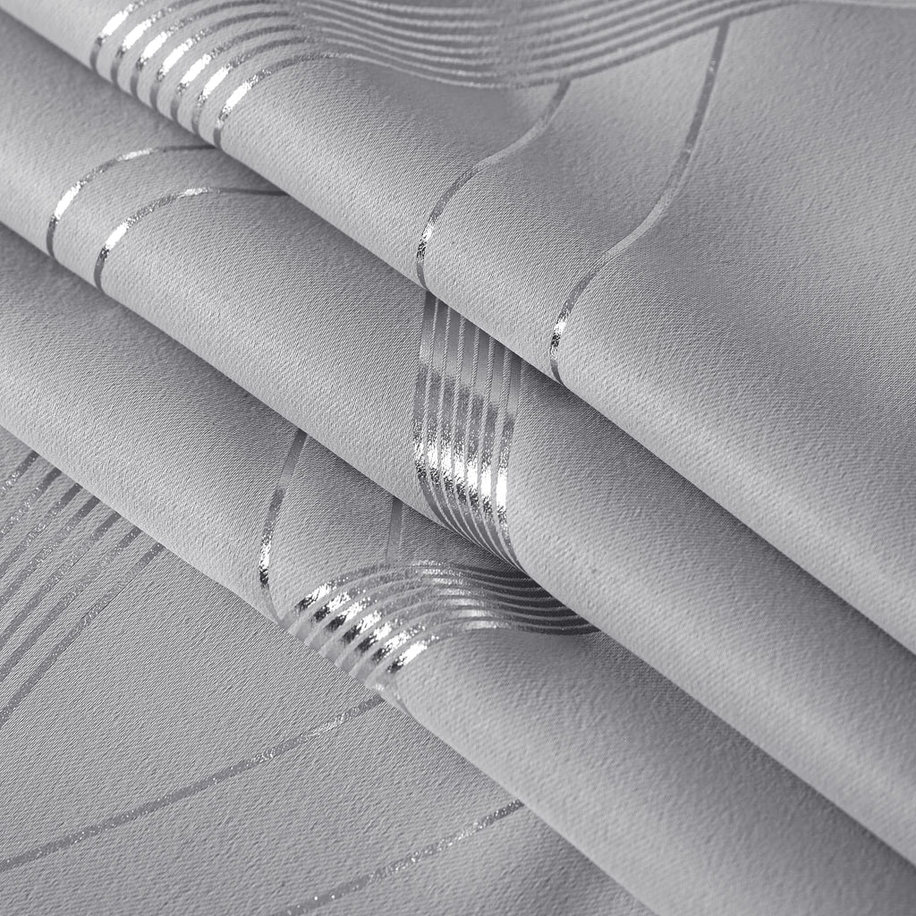 Silver Grey Pattern Curtains 52 x 84 Inch W93637