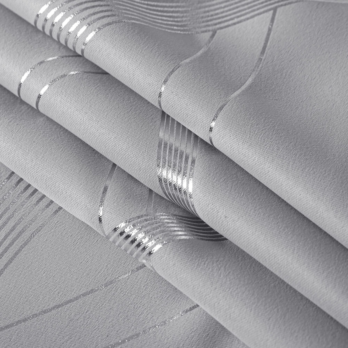 Silver Grey Pattern Curtains 52 x 84 Inch W93637