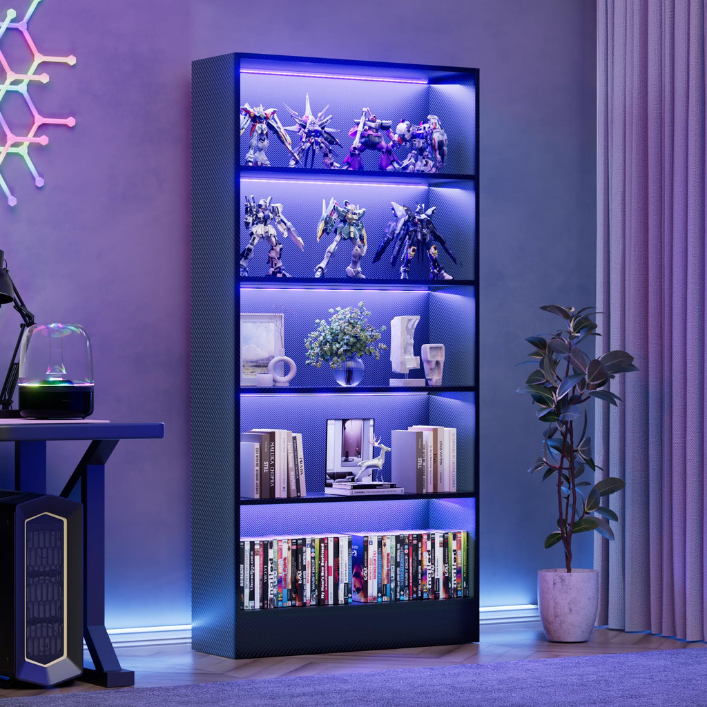 Black 5-Tier Wooden Bookshelf O368